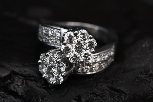 Close up of a diamond ring